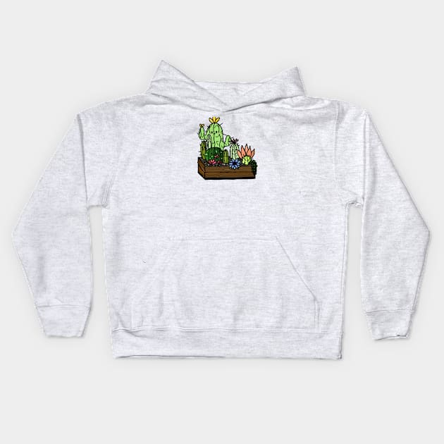 Cactus Hangout Kids Hoodie by GrumpyOldScotsman